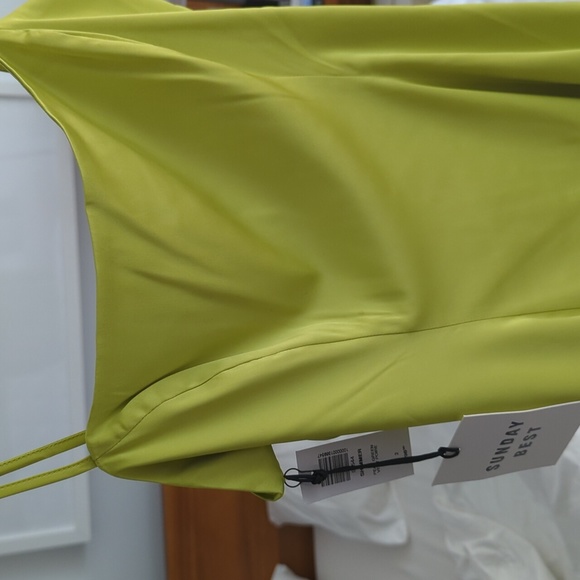 NWT Aritzia Sunday Best Chartreuse Minidress - Picture 3 of 3
